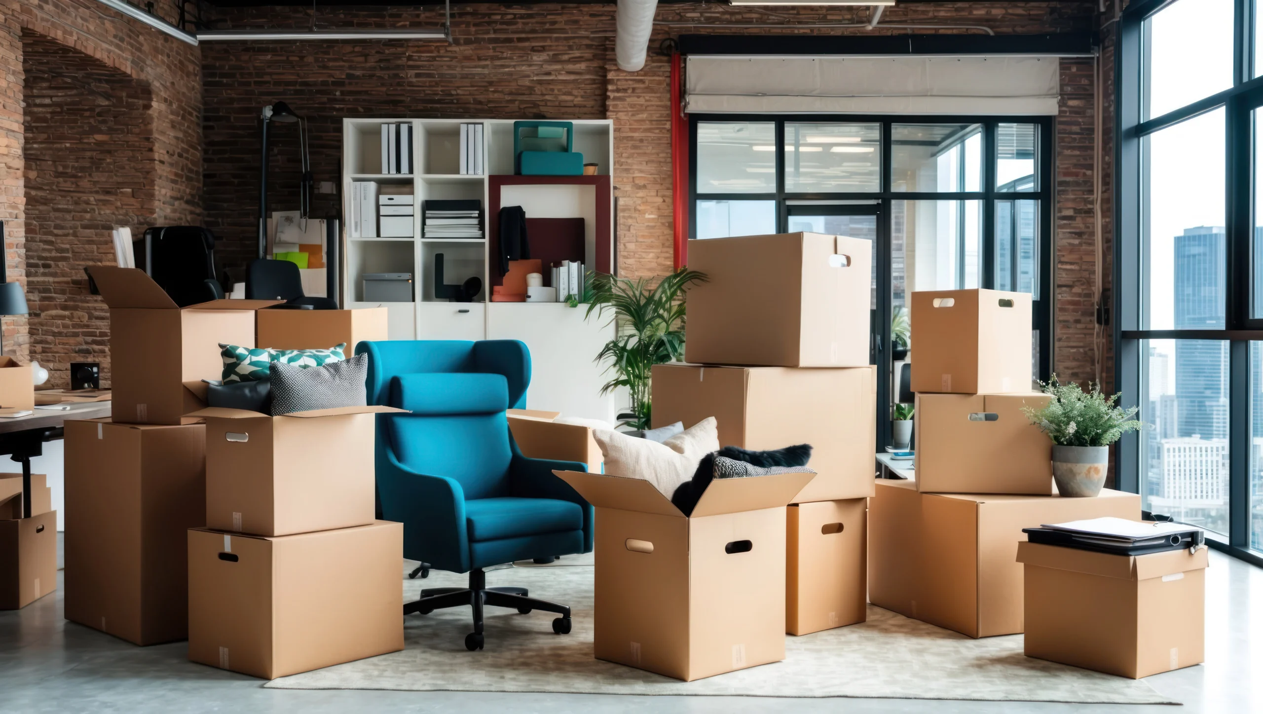 unpacking boxes in different types of moving service